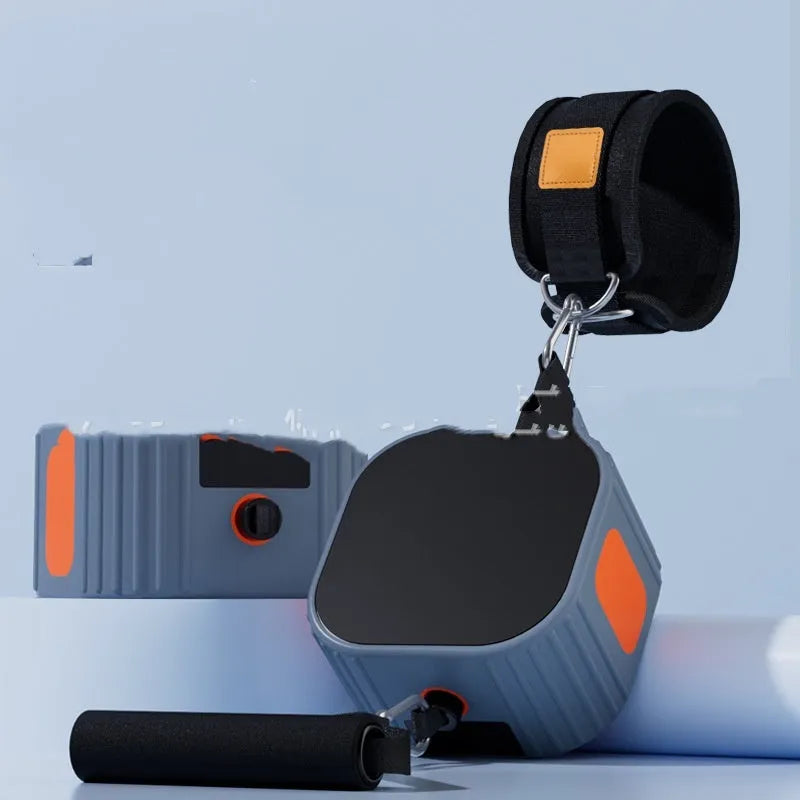 Adjustable chest expander fitness equipment with 2-20kg resistance in blue grey and orange grey colour options