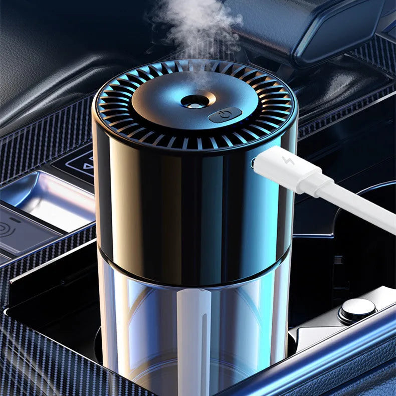 Compact glass perfume humidifier with ultrasonic spray function and USB power cord