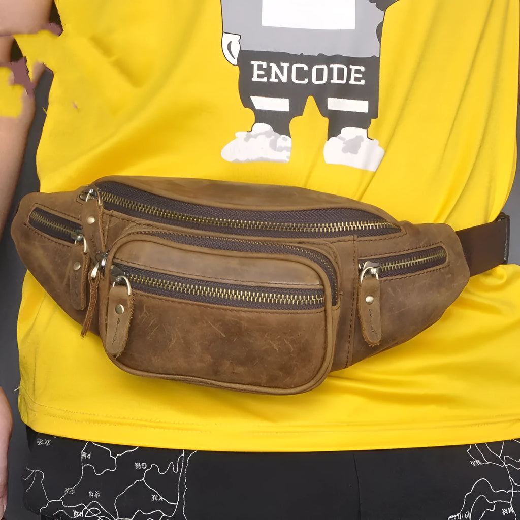 Cowhide leather shoulder messenger bag showing 32cm width and adjustable strap