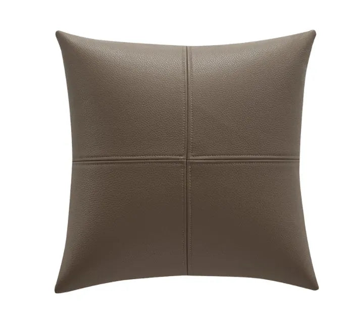 Soft cowhide leather pillow cover in solid colour with Nordic style design