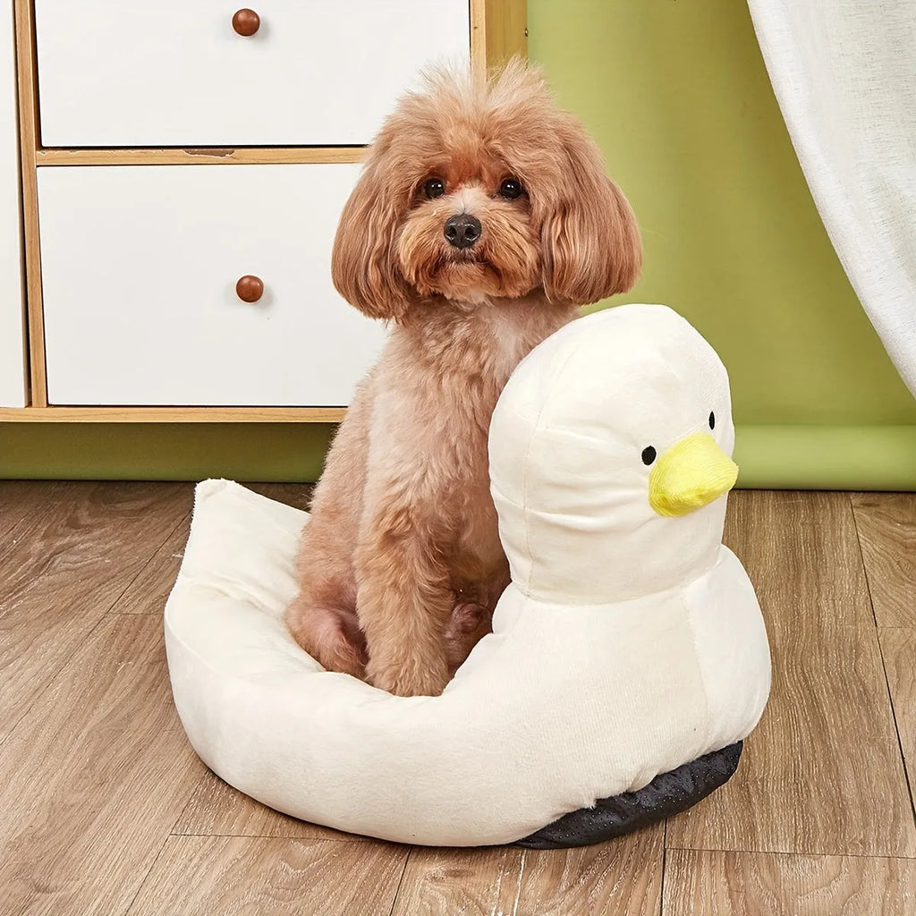 Duck shape pet bed sofa for small dogs and cats in blue or white colour