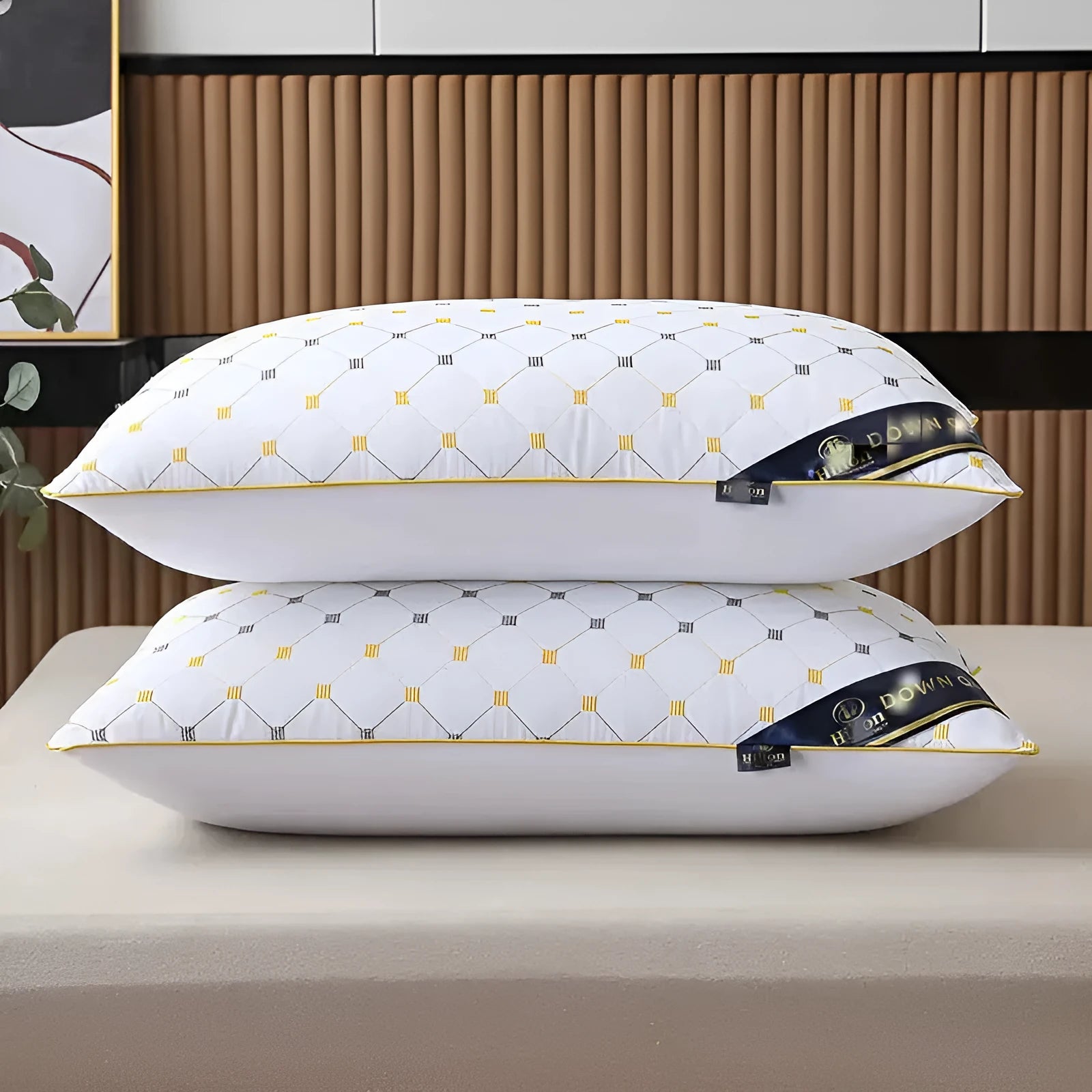 Polyester fibre pillow showing colour options and multiple fill weight selections