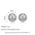 Minimalist stainless steel ball stud earrings in gold and silver tones, showing 3mm 4mm 5mm 6mm size difference.