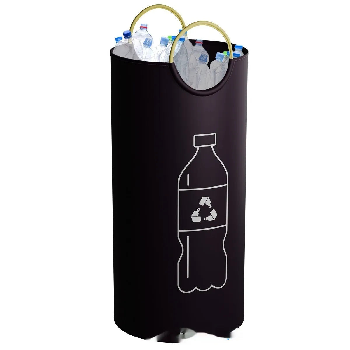 Round portable waste bin with 38cm diameter and 72cm height made from PP plastic