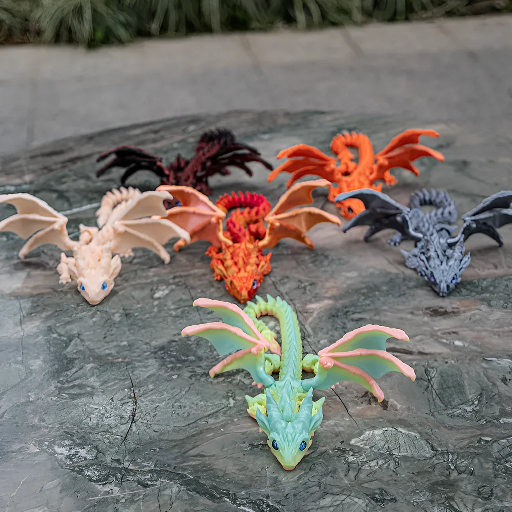Printed flying dragon wings decoration toy in a selected colour, showing 25 cm size and detailed texture.