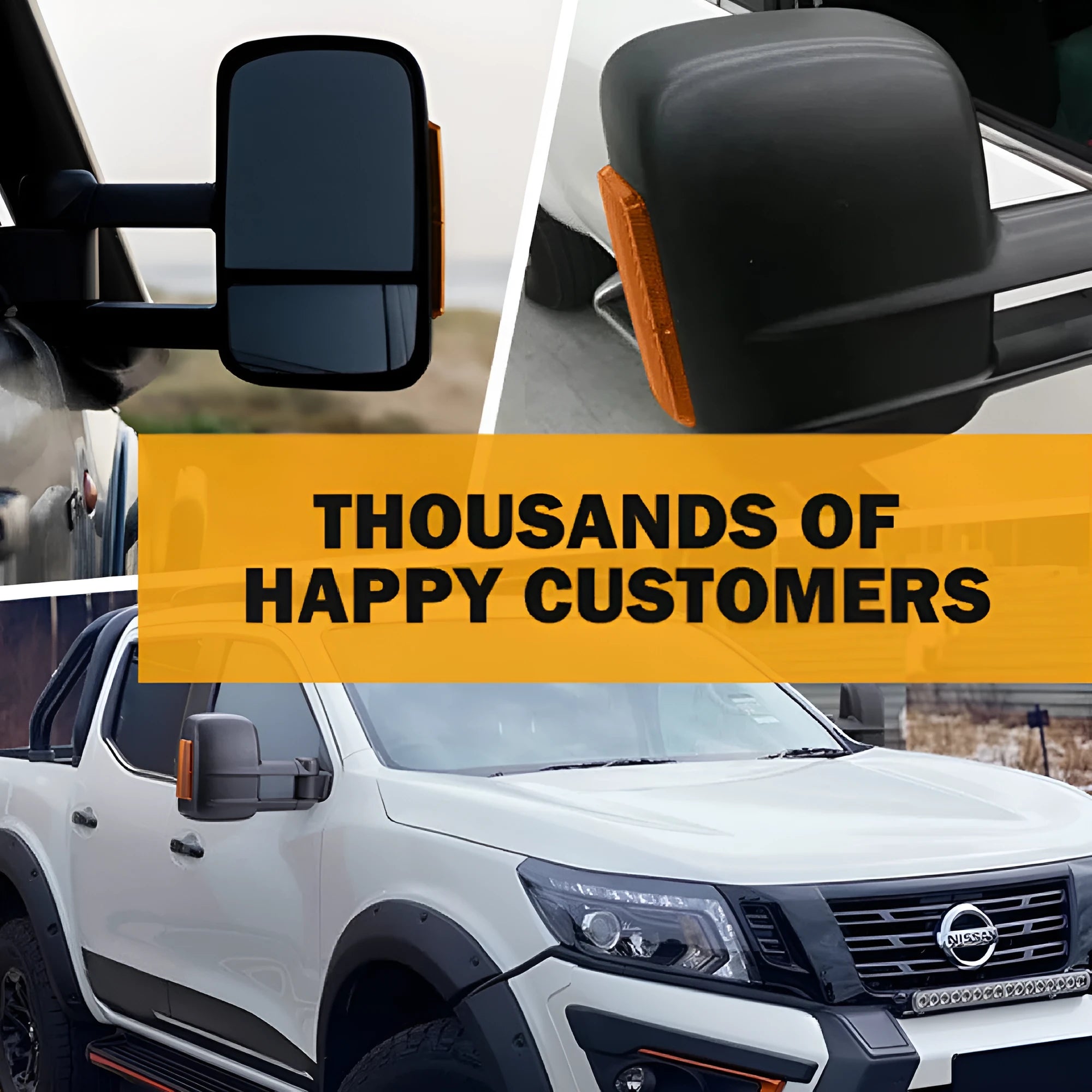 Black electric side mirror with integrated light for Nissan NP300 D23 2015-on