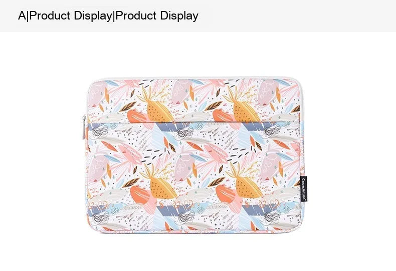 White PU leather waterproof laptop inner bag shown in 14-inch size