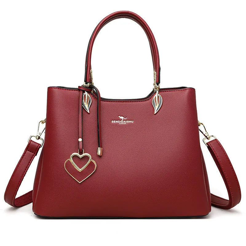 Women's messenger bag with multi-layer shoulder strap in seven colour options