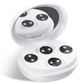 White wireless red light EMS facial beauty device for eye and face massage treatments