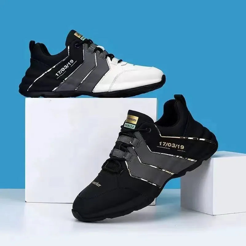 Teenagers casual sneakers with thick plastic sole and mesh lining in various colours.