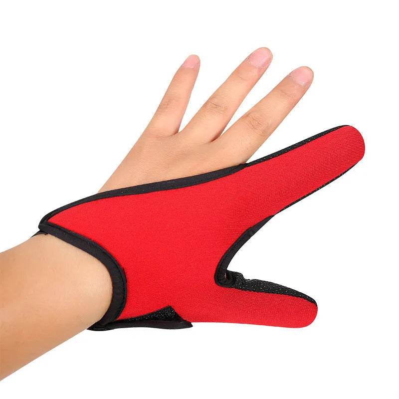 Single two-finger fishing glove with diving cloth back and microfiber palm, shown in a choice of colours.