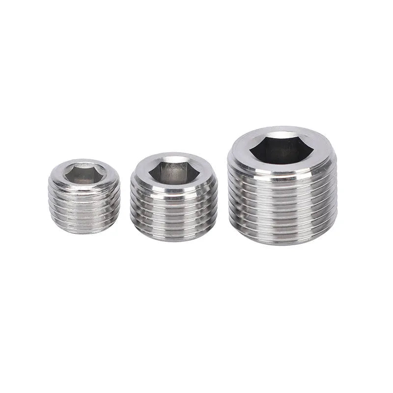 Stainless steel hexagon plug for 3/8 inch pipe bulkhead thread