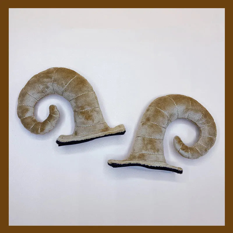 Pair of composite fibre demon horn ornaments for motorcycle full helmet customisation