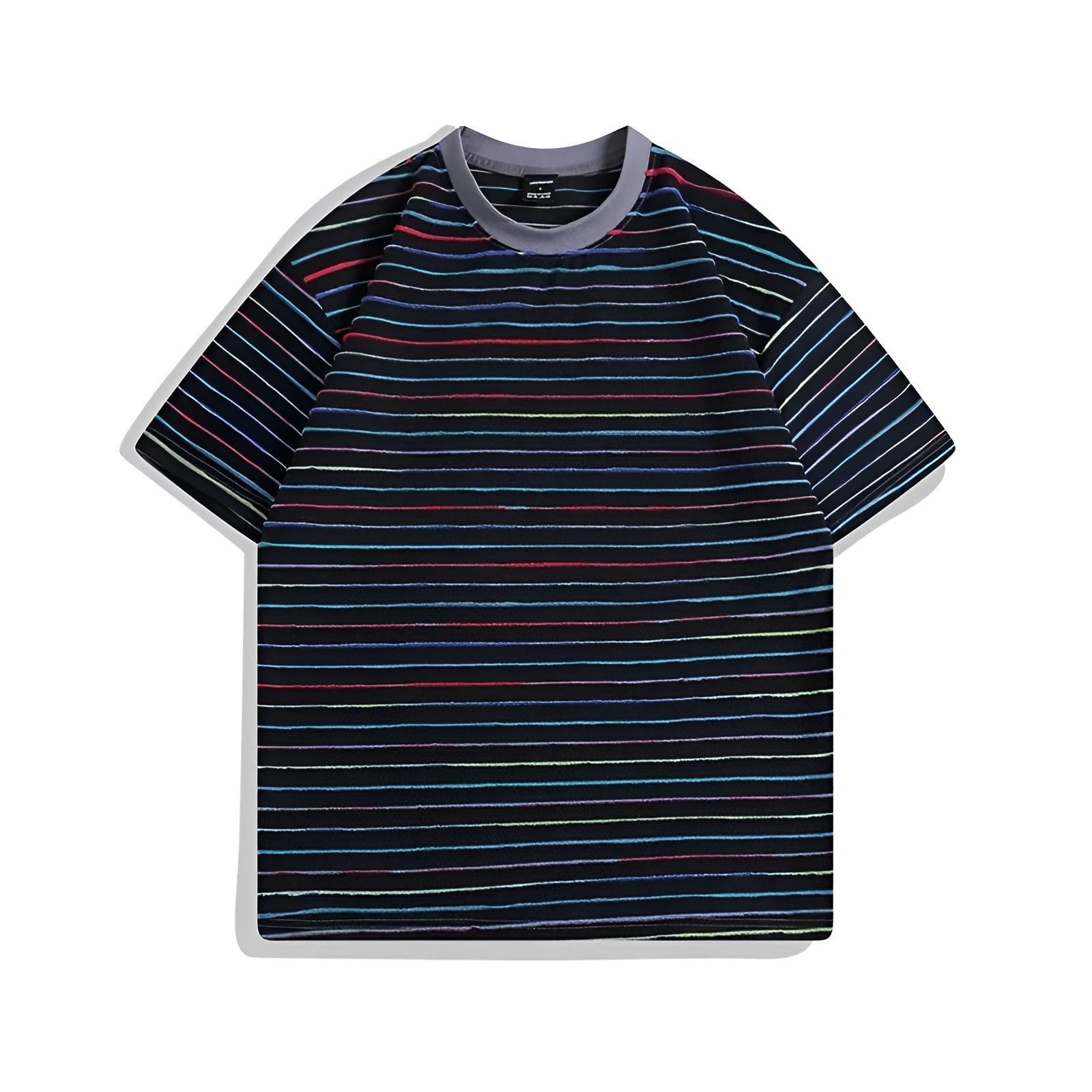 Women's loose fit striped t-shirt with half sleeves and round neck collar in multiple colour options
