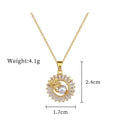 Titanium steel women's jewellery set with geometric copper pendant necklace and matching stud earrings