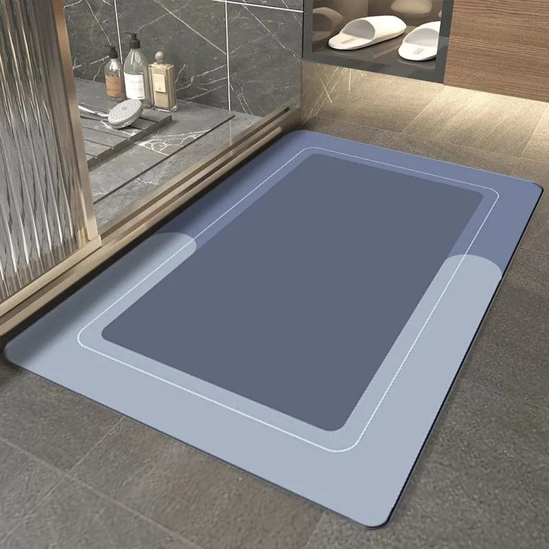 Modern simple diatom ooze bathroom mat in rectangular oval shape with non-slip backing