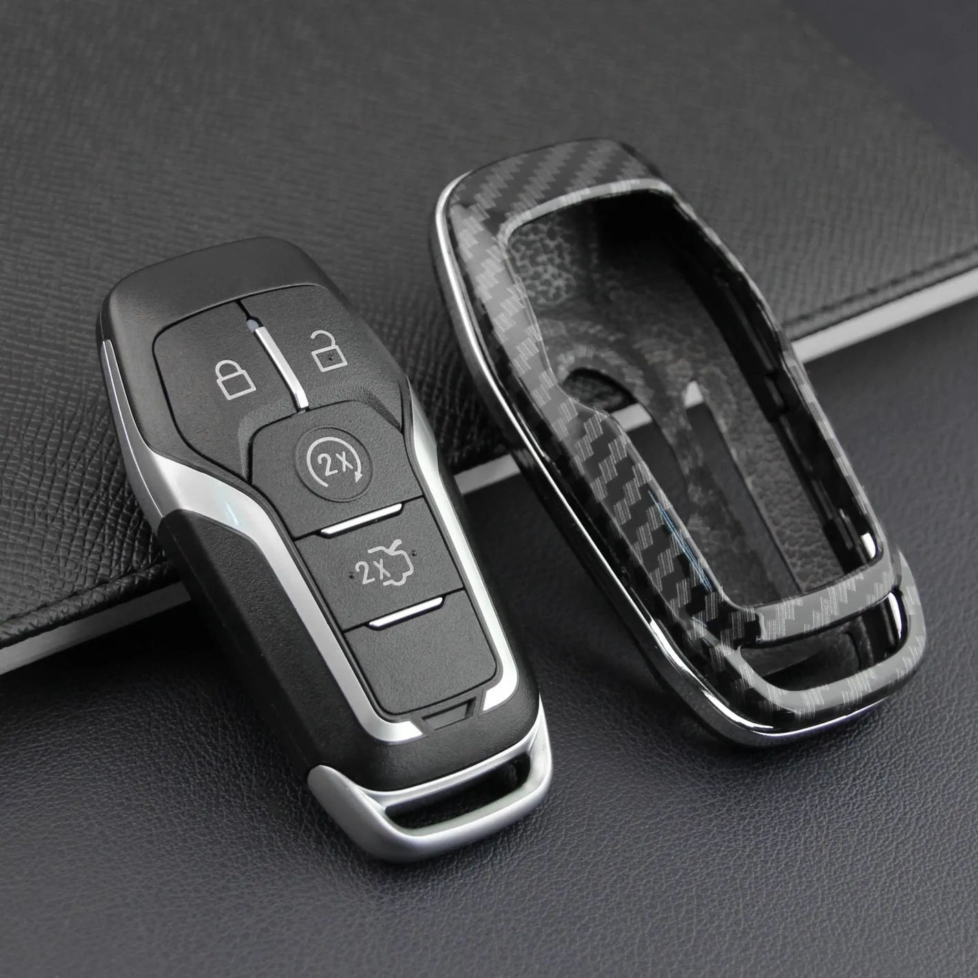 A plastic protective shell for a car remote key fob, shown in a single shell style.