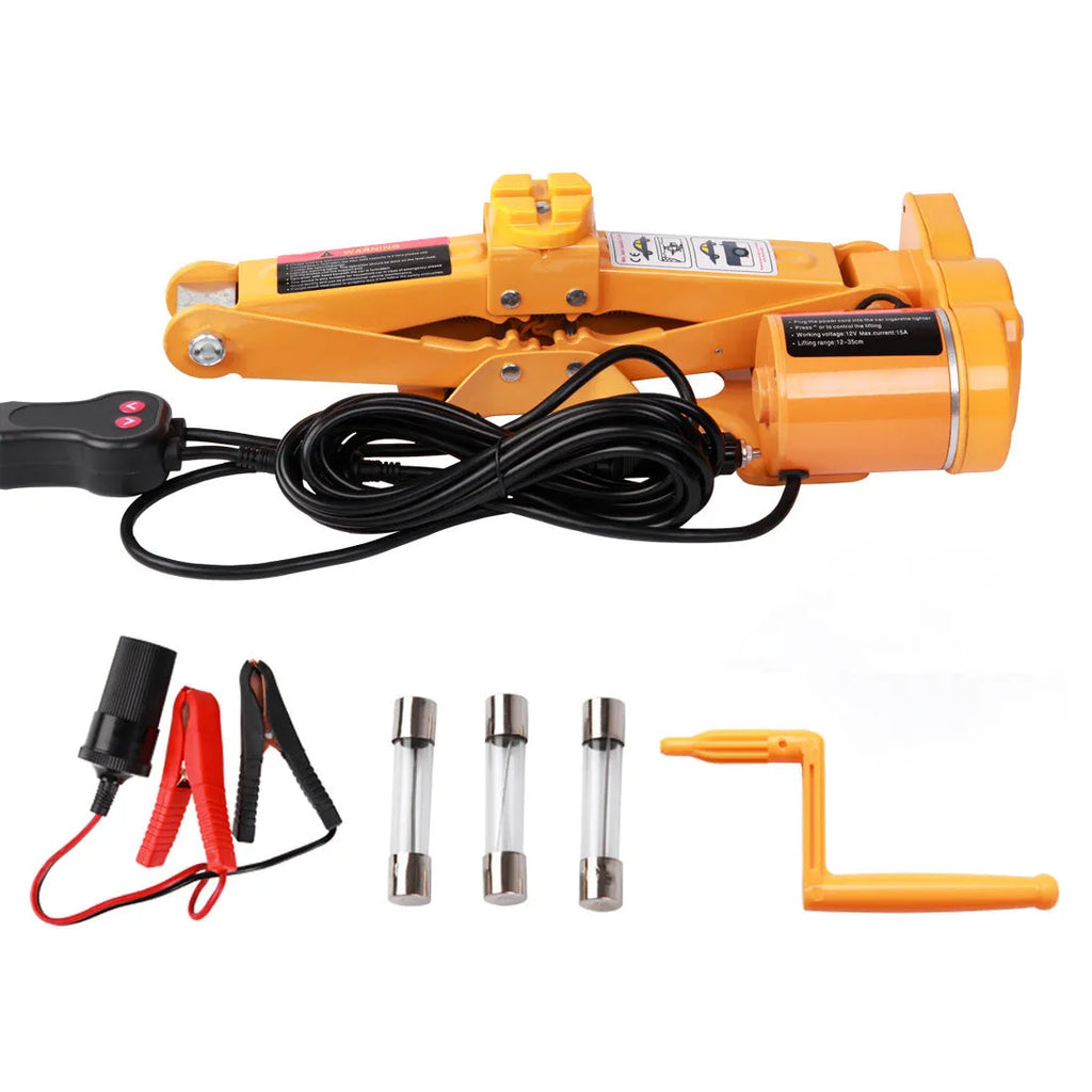 Vehicle-mounted electric jack kit with hydraulic construction and 2-ton lifting capacity