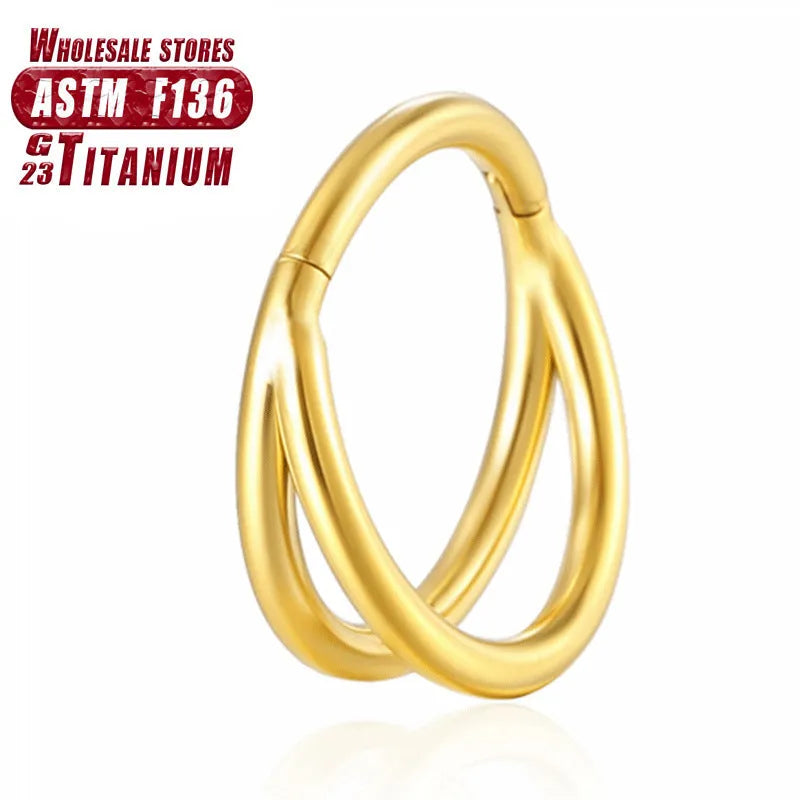 Titanium alloy fork-style nose ring body jewellery shown in silver finish.