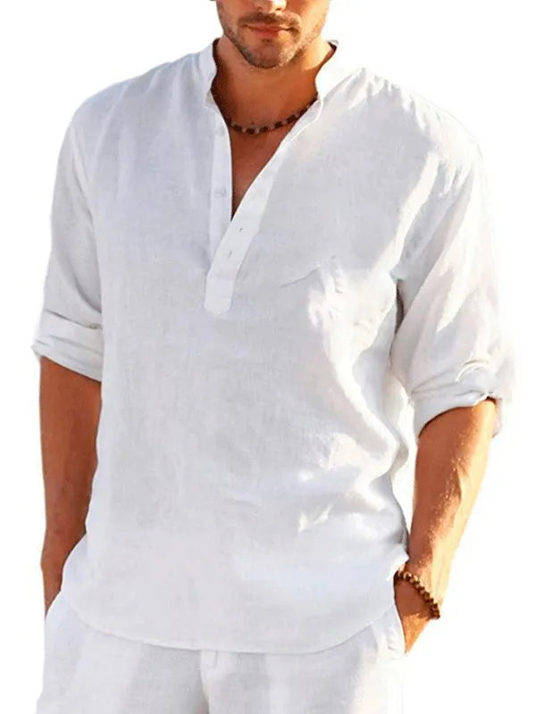 British style short sleeve shirt with 3D digital thermal transfer striped pattern on bamboo hemp fabric