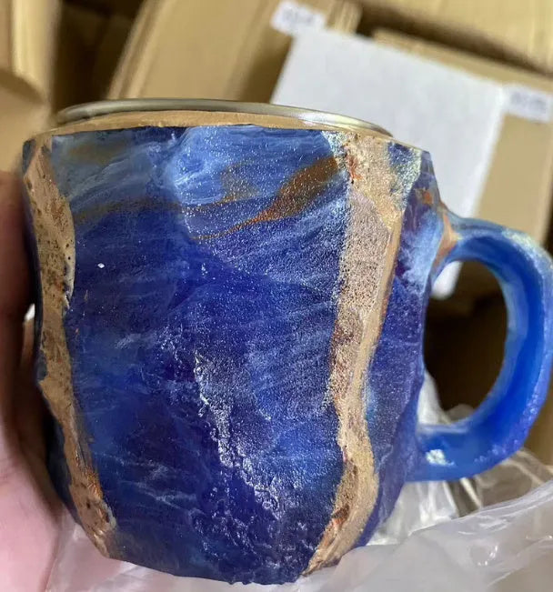 400ml mineral crystal resin coffee mug with handle in various colour options