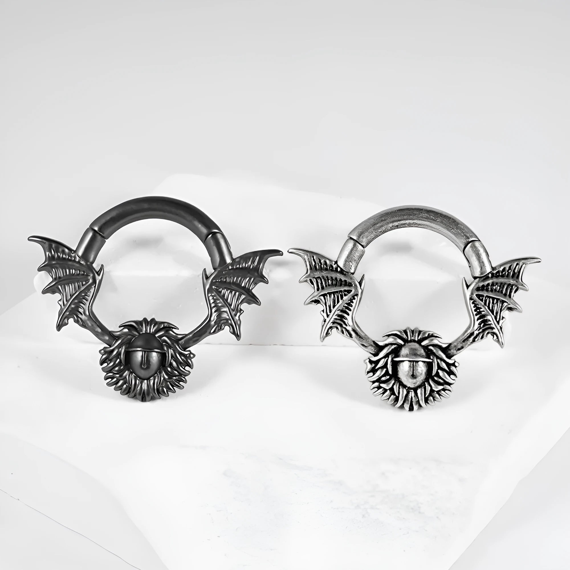 A pair of copper geometric magnetic ear extenders with a 15mm conical round magnet in one of eight style variations.