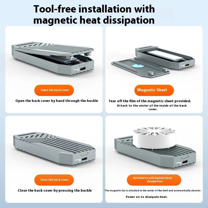 Aluminium external SSD case for Thunderbolt 4 with silver or grey finish