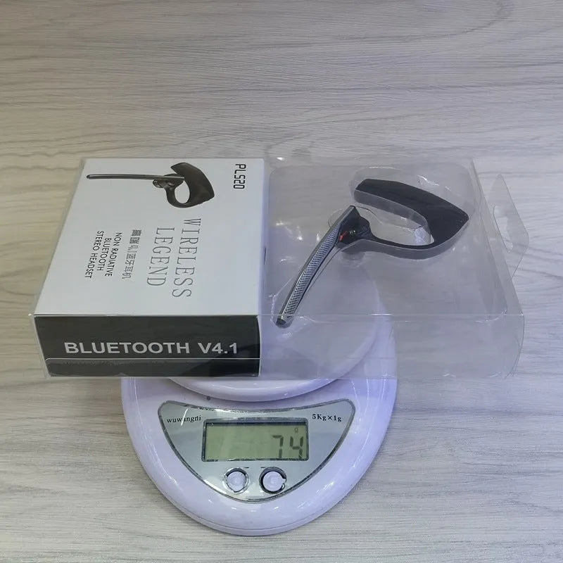 Black Bluetooth sports headphones with battery display and USB charging port