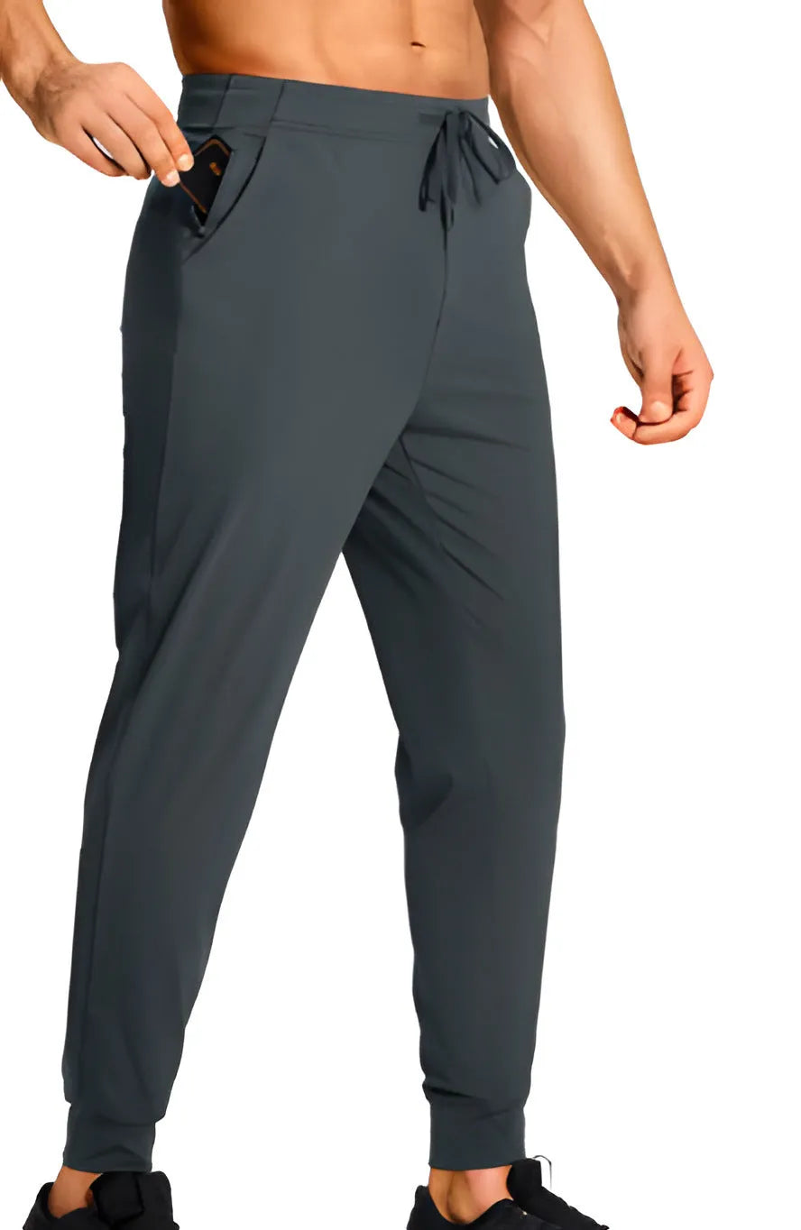 Men's loose casual trousers in solid colour available in multiple sizes