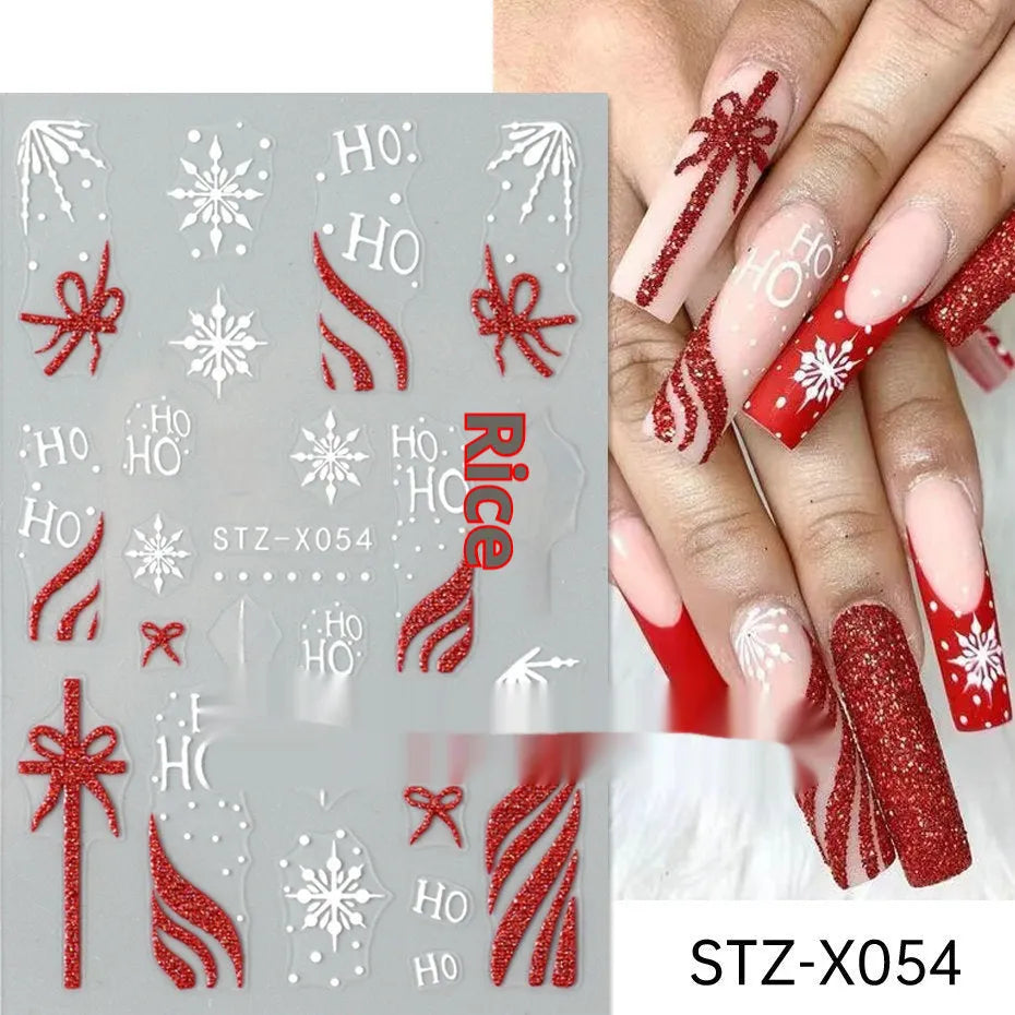 Sheet of black and silver stripe nail art stickers from a cartoon series for DIY manicures.