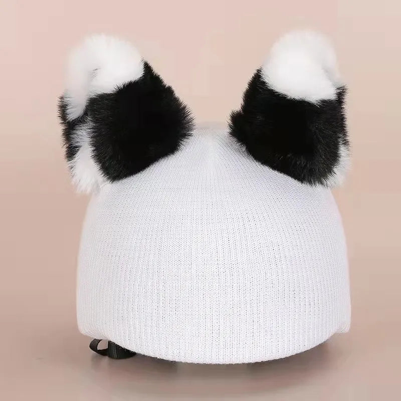 Cartoon plush fabric helmet cover set in size M decorative accessory