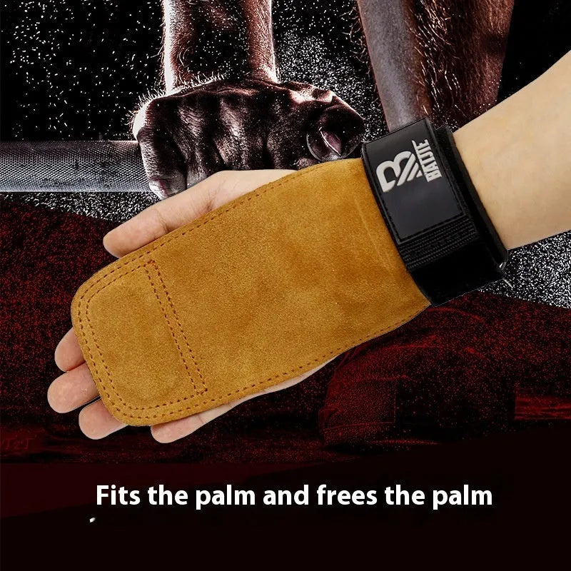 Brown fitness wrist protector for horizontal bar exercises and pull-up training