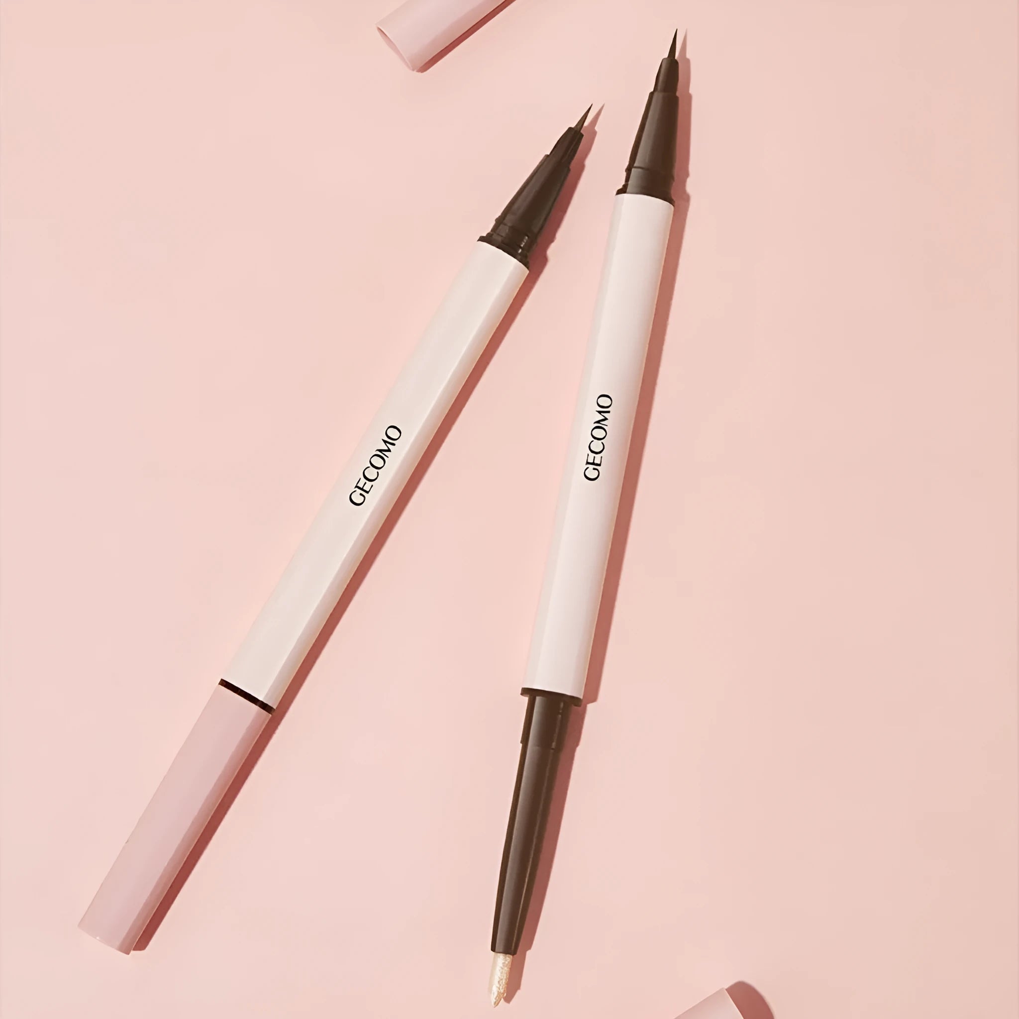 Double-headed silkworm eyeliner pen with stereoscopic star eyes design in pearlescent colours