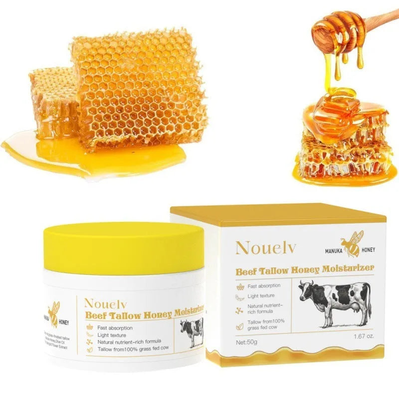 50g cow tallow and honey moisturising cream for dry mixed skin types