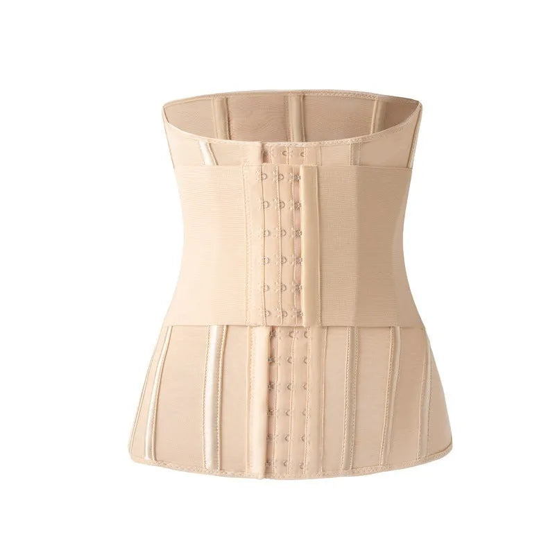 Black nylon belly band waist trainer for tummy slimming and core support