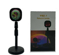 USB rechargeable rainbow projection lamp with sunset red colour and push-button control