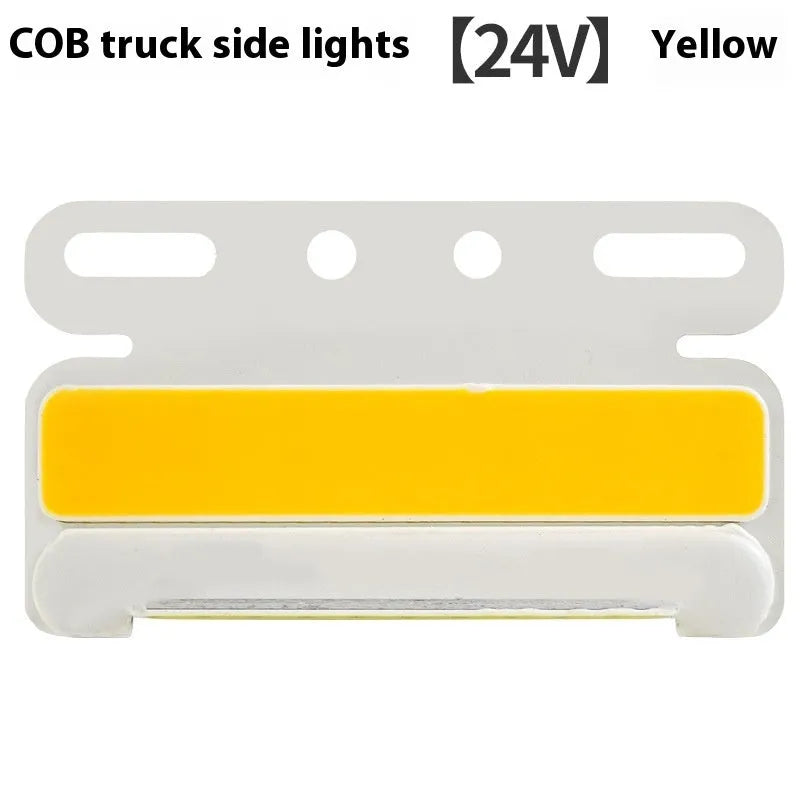 Waterproof aluminium alloy truck side light with super bright COB LED, for 12V or 24V vehicles.