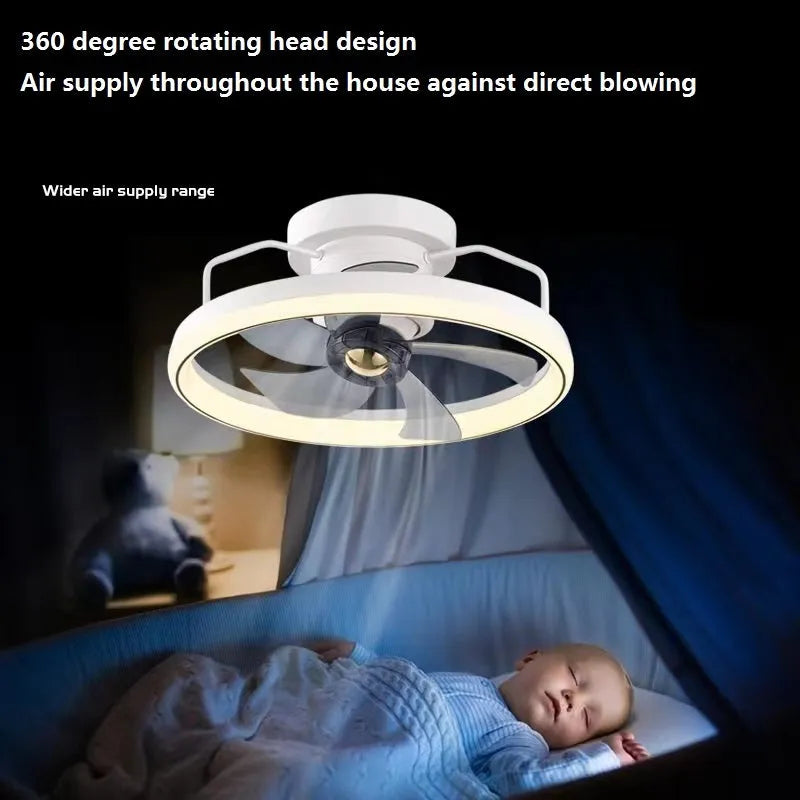 500mm diameter modern ceiling fan light with integrated lighting fixture in multiple colour options