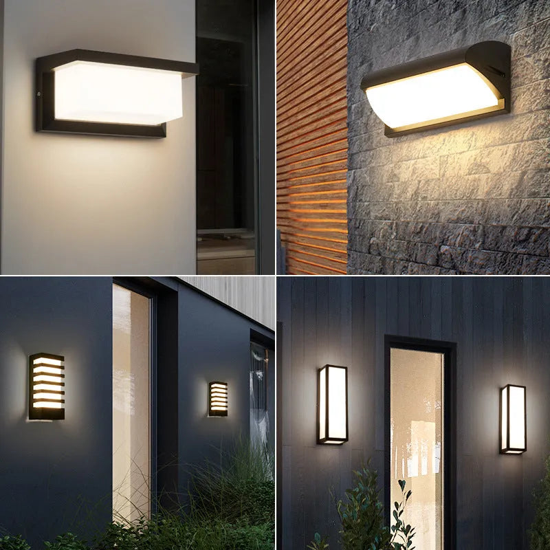Simple outdoor waterproof wall lamp 18W IP65 aluminium PC for balcony stairs garden
