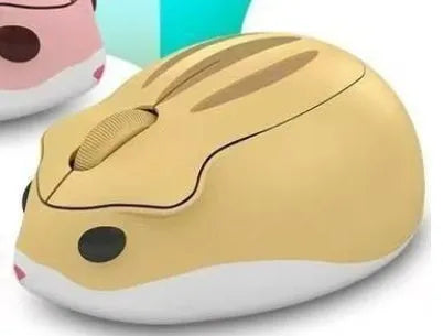 Hamster wireless Bluetooth silent mouse in yellow, pink and grey colour options showing compact design