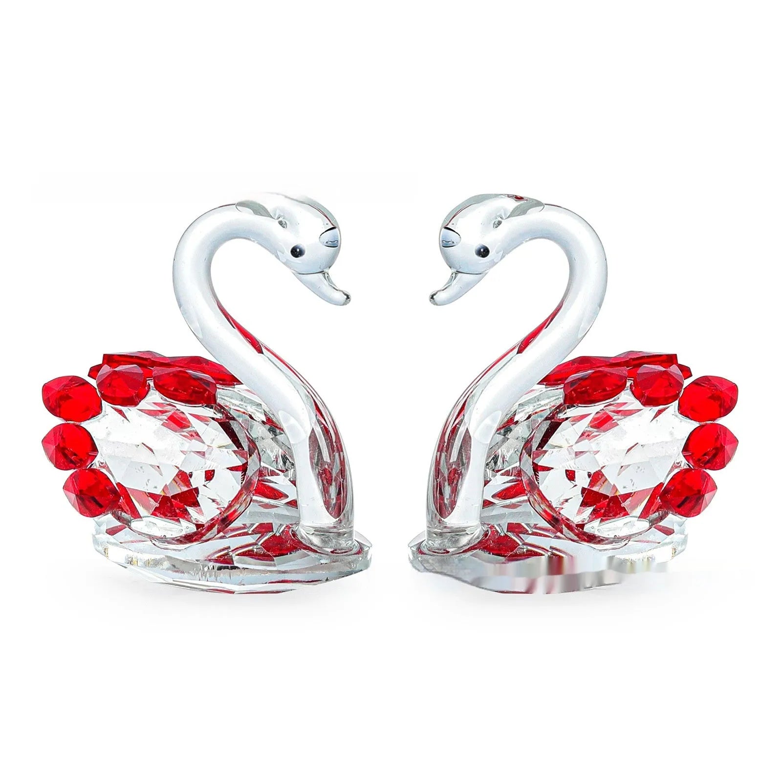 Crystal swan desktop decoration in choice of four colours and two design styles
