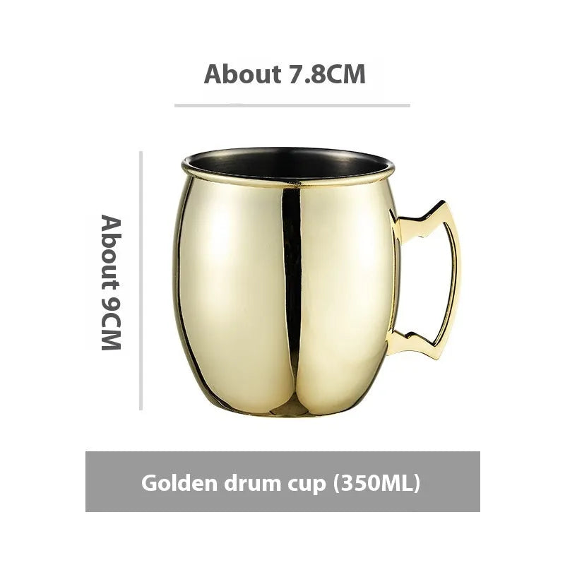 Stainless steel Moscow Mule cup with copper plating in hammer point style showing metallic finish.