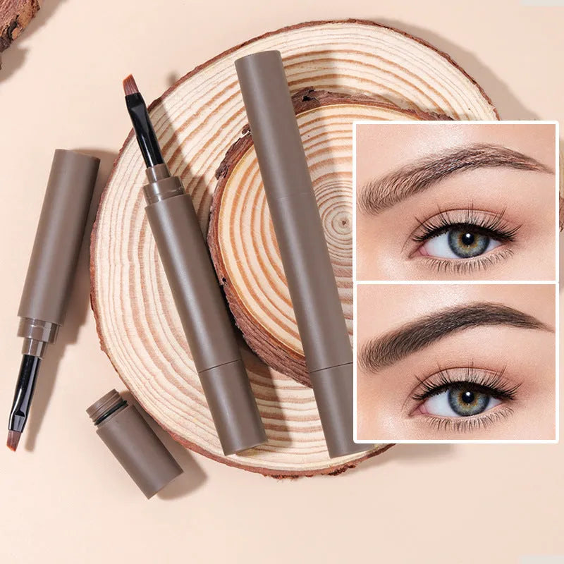 Double-headed eyebrow cream for shaping and colouring, shown in five shade options.