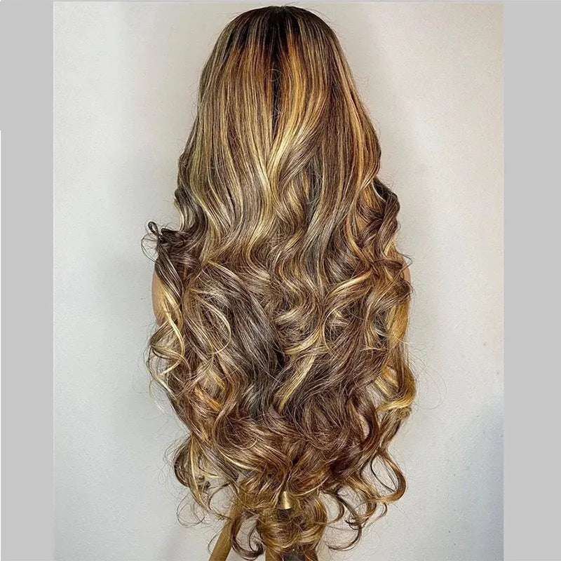 Front lace long curly wig in 134 gradient colour, black or piano option, with side bangs