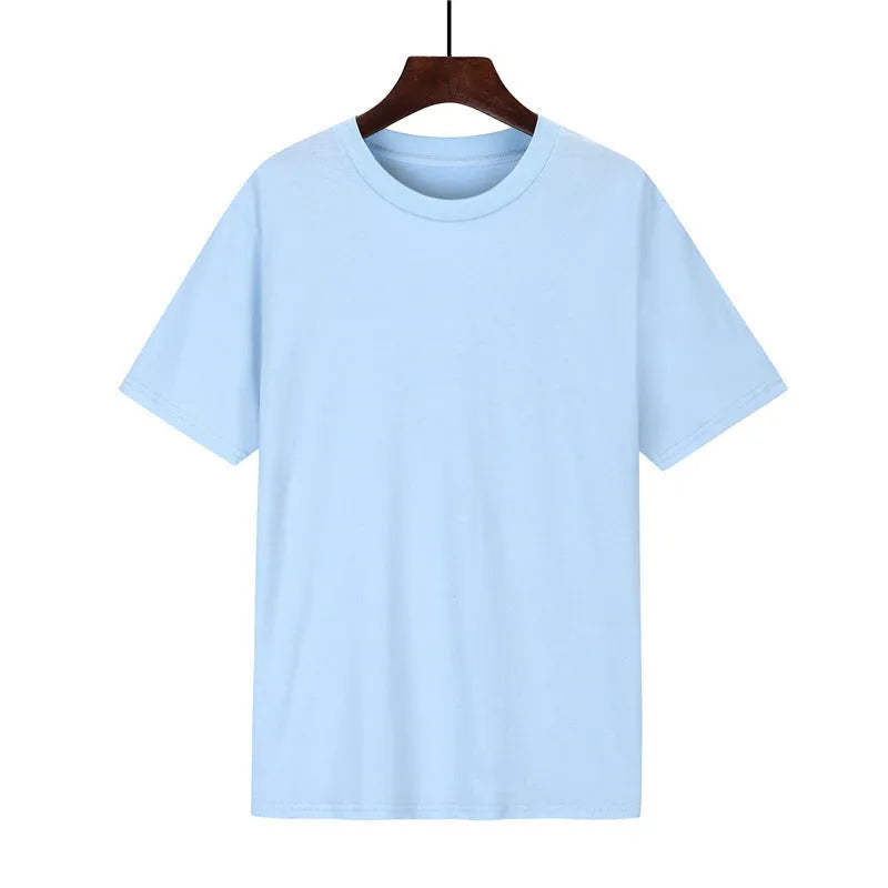 Men's loose fit cotton T-shirt with printed design shown in multiple colour options