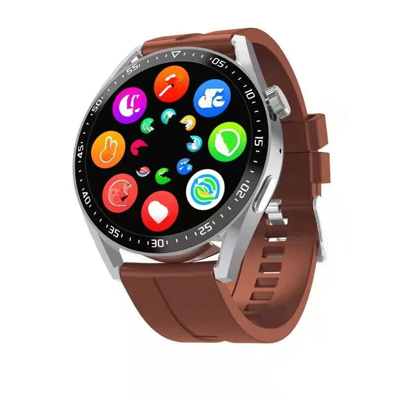 Smart watch with TFT screen and touch button, available in multiple colours including black and silver gray