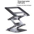 Three-layer elevated carbon steel laptop stand in Bright Moon Silver, height adjustable for laptops under 15.6 inches