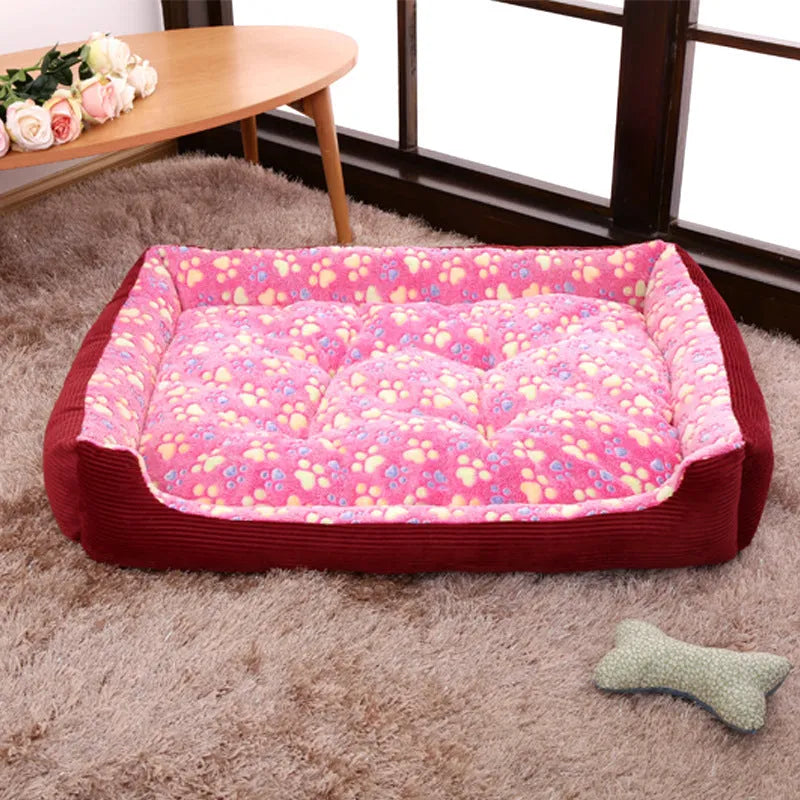Plush pet bed with raised edges in beige colour, showing soft texture and contained sleeping area for pets