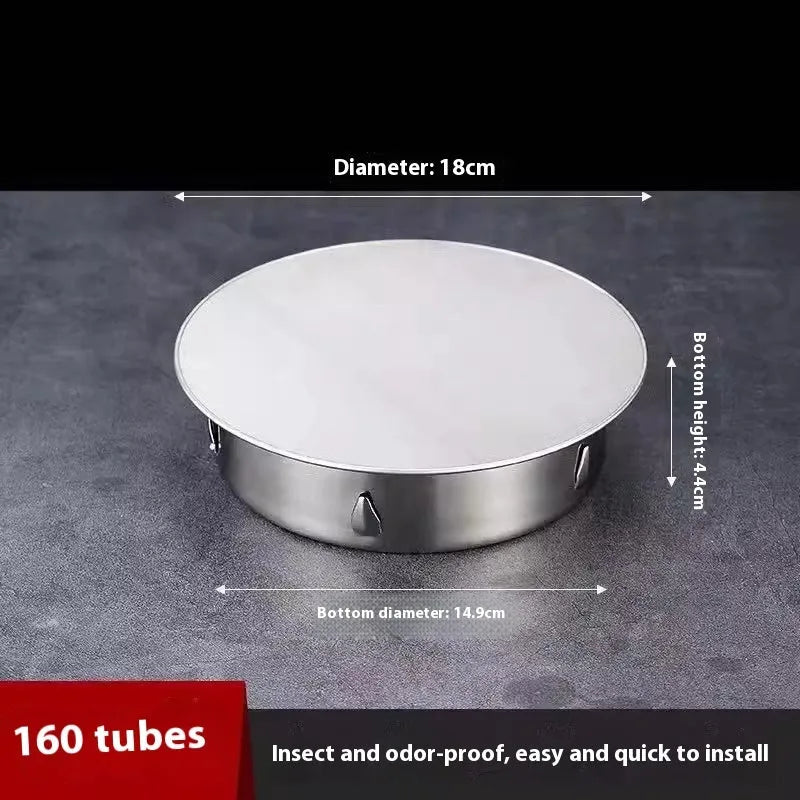 Stainless steel deodorant floor drain seal cover for 201-160mm tube plugs