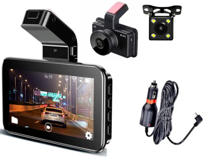 3-inch HD car DVR with double lens system for front and back video recording